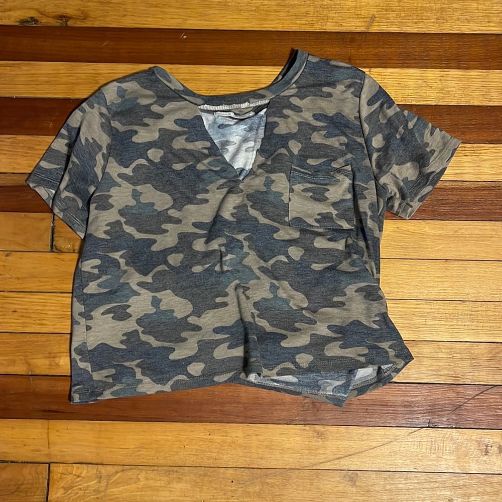 Army green crop top
